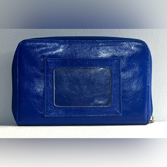 Blue leather wristlet wallet womens day gifts dog wallet zip around purse wallet - Picture 2 of 5